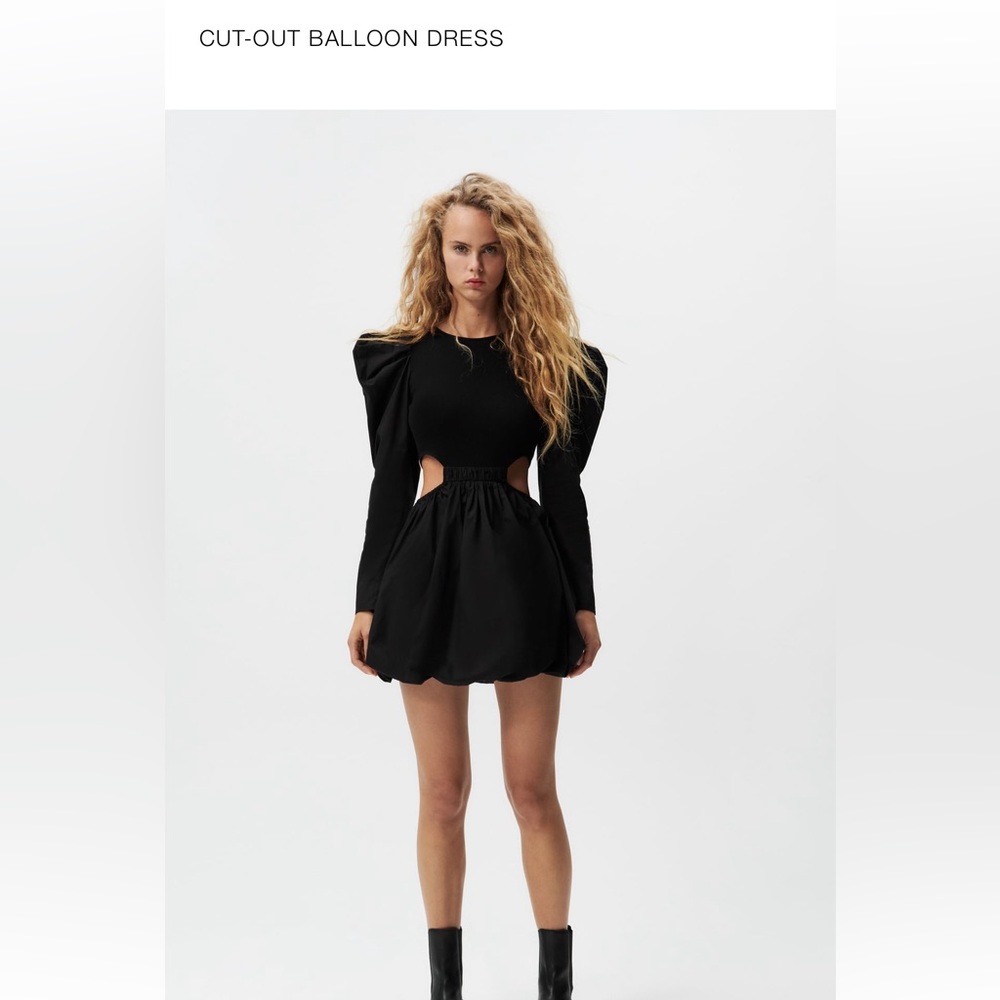 Zara Black Cutout Balloon Dress
